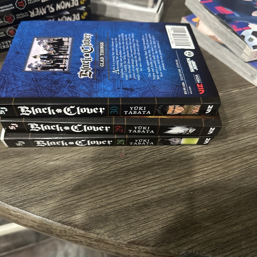 Black Clover Vol. 28,29, 30 English Manga By Yuki Tabata Shonen Viz 3 book lot